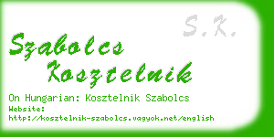 szabolcs kosztelnik business card